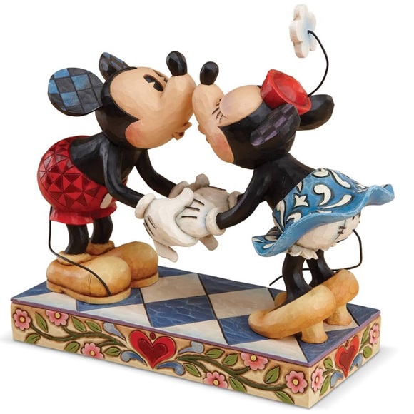 NEW Disney Mickey and Minnie Mouse “Smooch for my Sweetie” Kissing Figurine - Picture 2 of 5